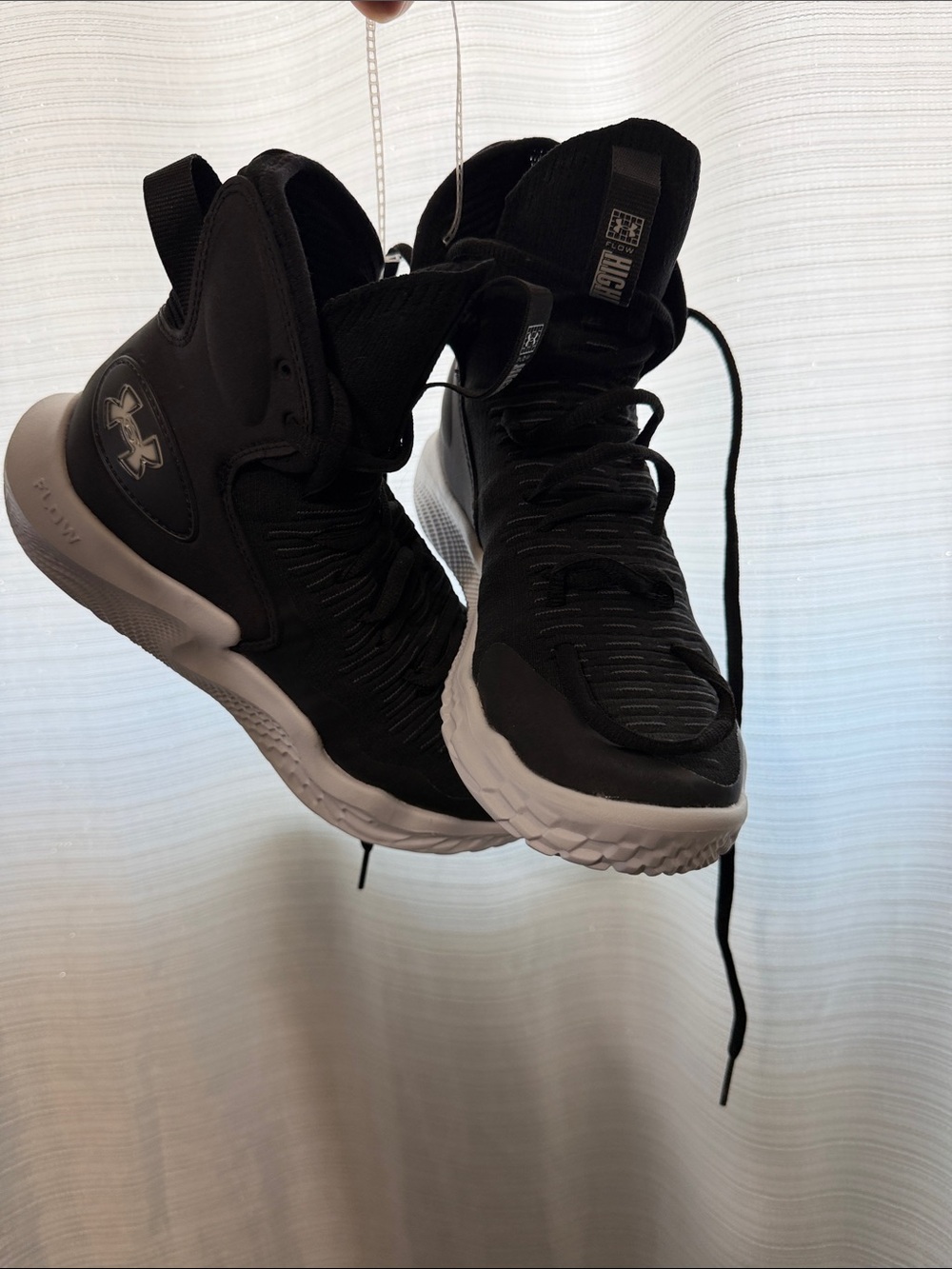 Under Armour Black and White High-Top Basketball Sneakers